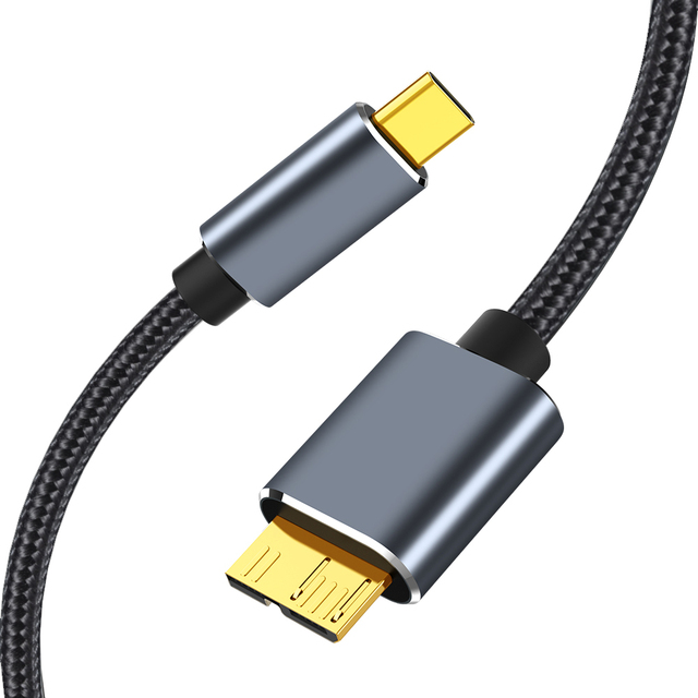 USB C to Micro B Cable USB 3.0 Type C 5Gbps Data Connector Adapter For Hard Drive Smartphone PC Type C Charger Camera Disk Cord_voghion.com
