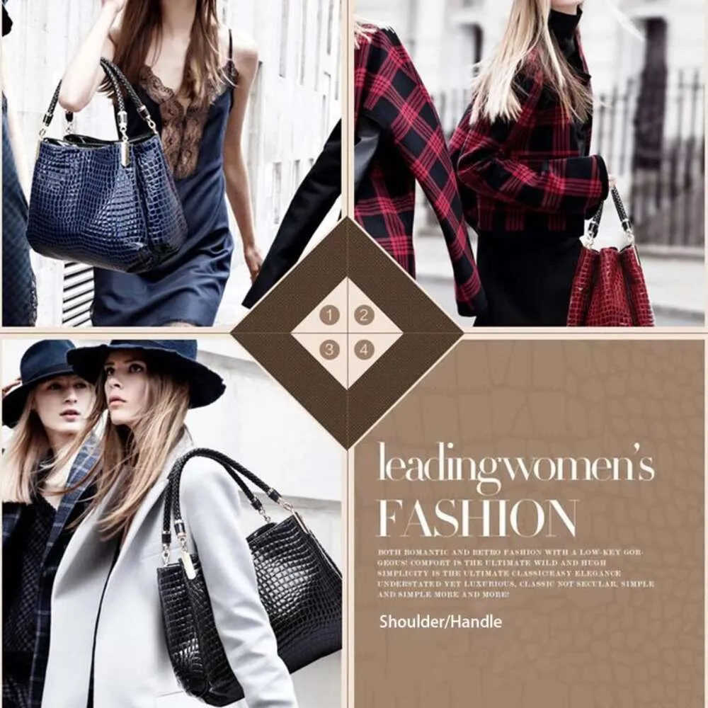 Große Kapazität Tote Täglichen Pendeln frauen Schulter Tasche Krokodil Druck Helle Gesicht Handtasche Einkaufen H6.1_voghion.com