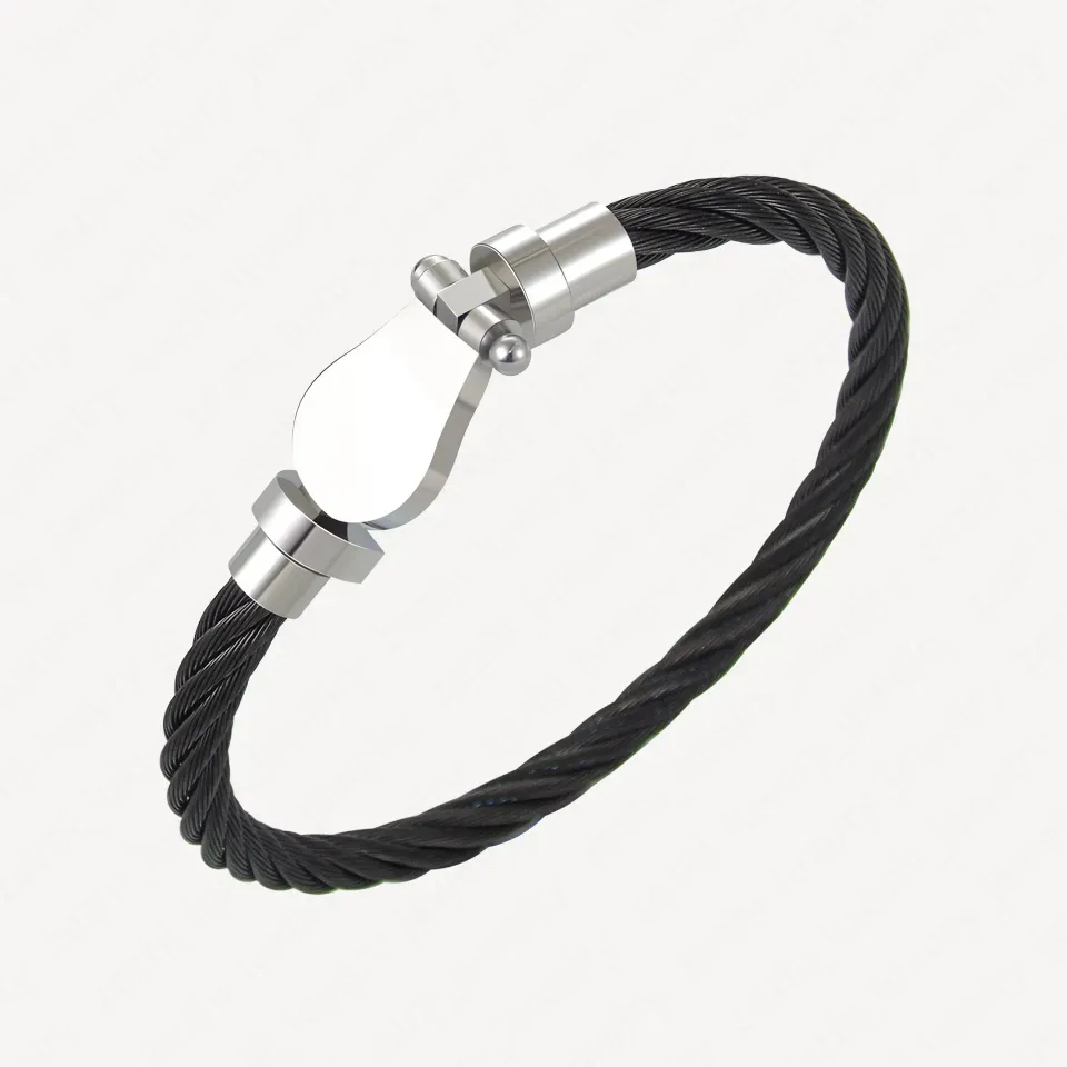 nieuw Modemerk Horseshoe Cable Armbanden Wit Goud Verguld Zwart sier Armband Voor Mannen Vrouwen Accessoires Sieraden_voghion.com