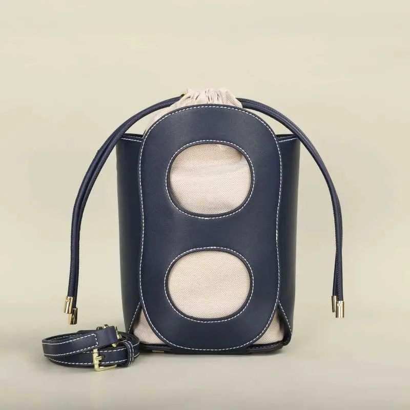 Chic Womens Crossbody Bucket Bag Simple Atmosphere Hollow Design Shoulder Ba241216_voghion.com
