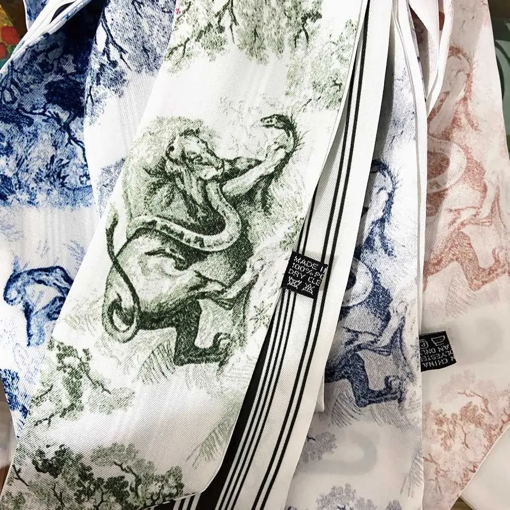 Handgemoolt Bëschdéier Duebelschicht Twill Seid Täsch Handtasche Grëff Band Hoer Kappband Halsschal Moud Kaddo Y241121_voghion.com