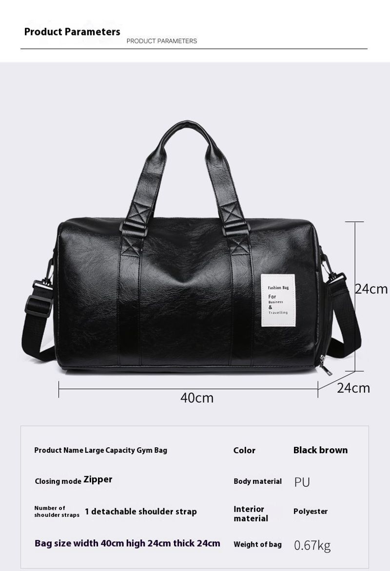 Neue trendige Fiess-PU-Reisetasche großem Fassungsvermögen Herren mit Spritzschutz für Sport und Damen_voghion.com