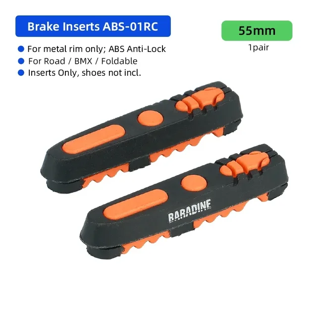 Baradine Anti-lock Tech Metal Rim Pads Replaceable ABS Stopping Blocks for Road BMX Folding Bike V-brake Side Pull Brake_voghion.com