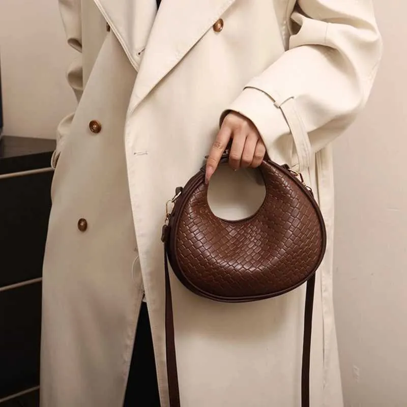 Borsa a tracolla da donna di alta qualità, nuova moda, design di nicchia, stile semplice, borsa a tracolla intrecciata da donna Ba241106_voghion.com