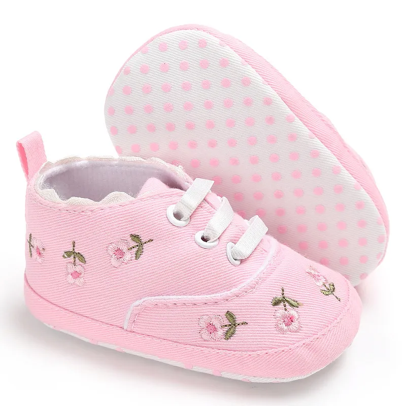 Mic copil mic copil fete brodate cu talpă moale pătuț prințesă primii pași Cutefeet pantofi de pânză cauzali_voghion.com