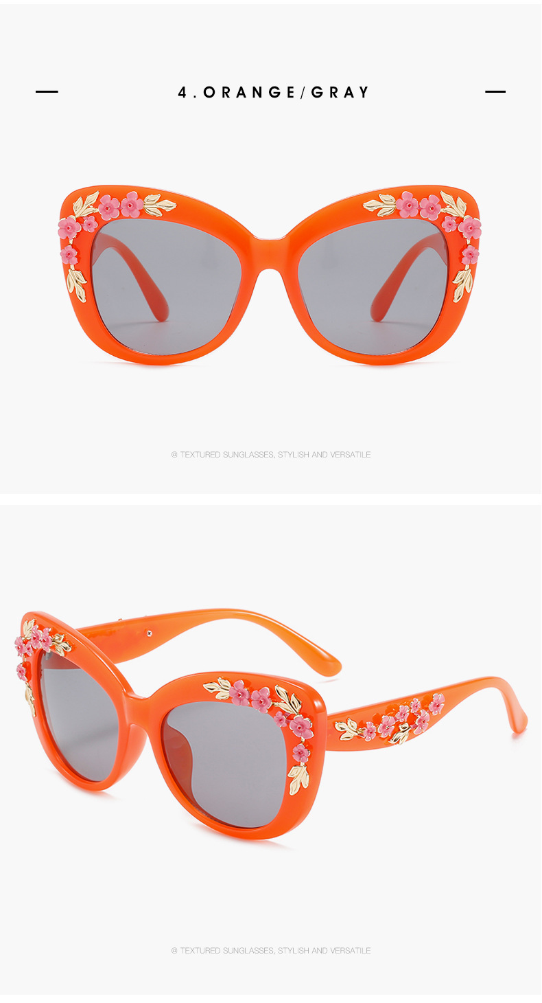 Baroque Modern Vintage Cat Eye Sunglasses Women Designer Sun Glasses Fashion Pink Shades Female Flower Decoration_voghion.com