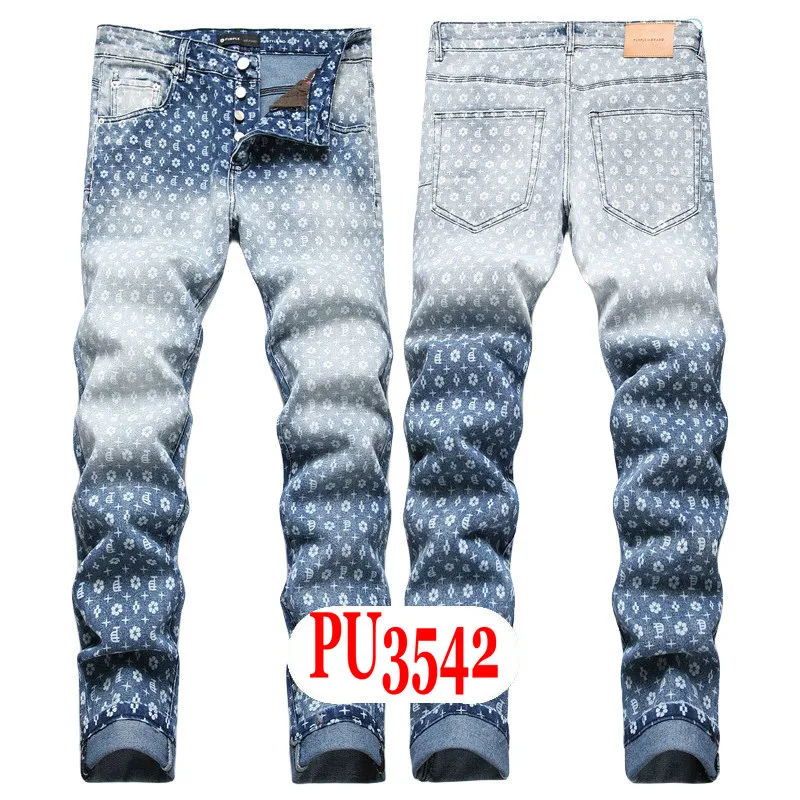 New JEANS Chino Pants Pant Men's Trousers Stretch Close-fitting Slacks Washed Straight Skinny Embroidery Patchwork_mkmklike.com