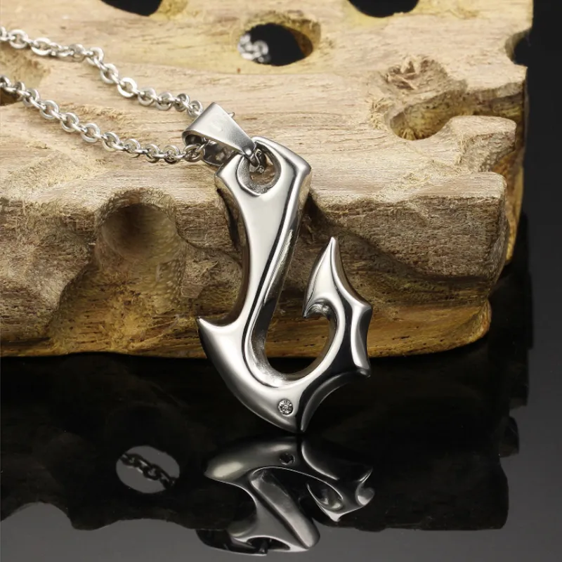 Collane con ciondolo, collane con amo da pesca, collane vichinghe con forma speciale, accessori per gioielli in metallo da uomo_voghion.com