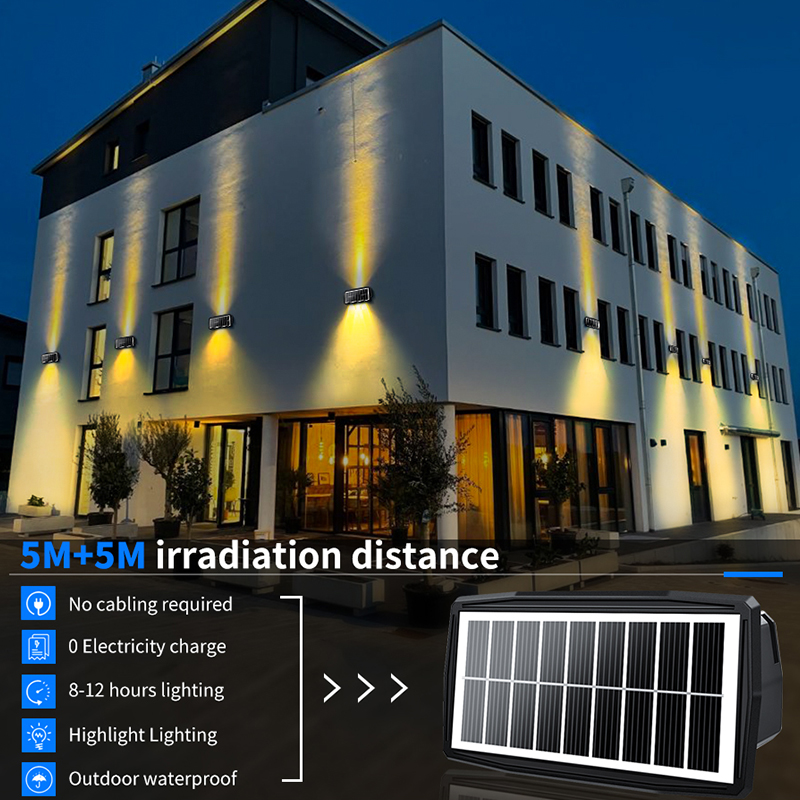 Dekorative Solar-Wandleuchten, automatisches Ein-/Ausschalten, Solar-Garten-Stufenleuchten, IP65, wasserdicht, RGB, Weiß/Warmweiß, Solar-Außenleuchte_voghion.com