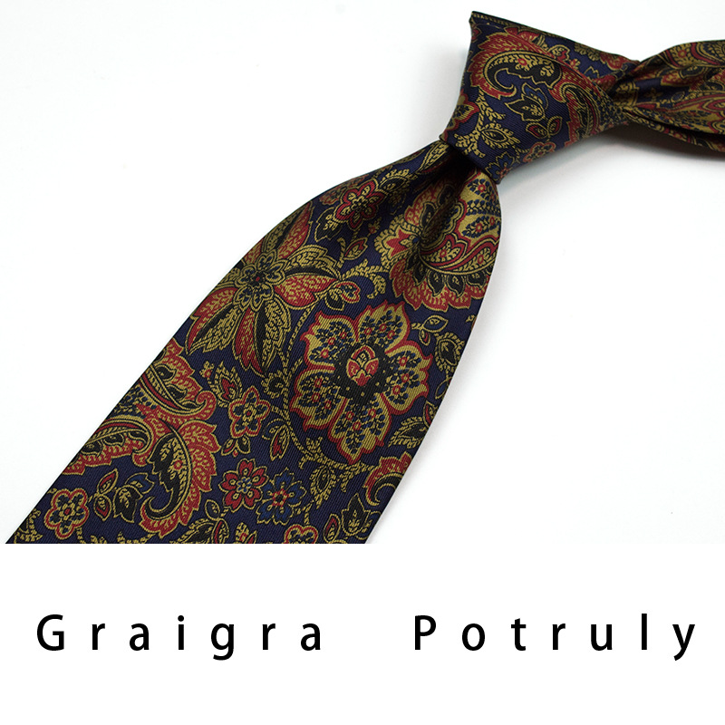 Men's Ties & Handkerchiefs replacement burgundy second-hand coffee color imported quality mulberry silk printed silk paisley men's tie extra wide_voghion.com