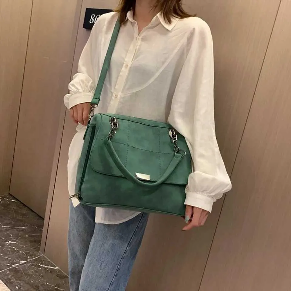 Borsa a tracolla vintage classica retrò alla moda in morbida pelle PU casual con tracolla singola, grande capacità_voghion.com