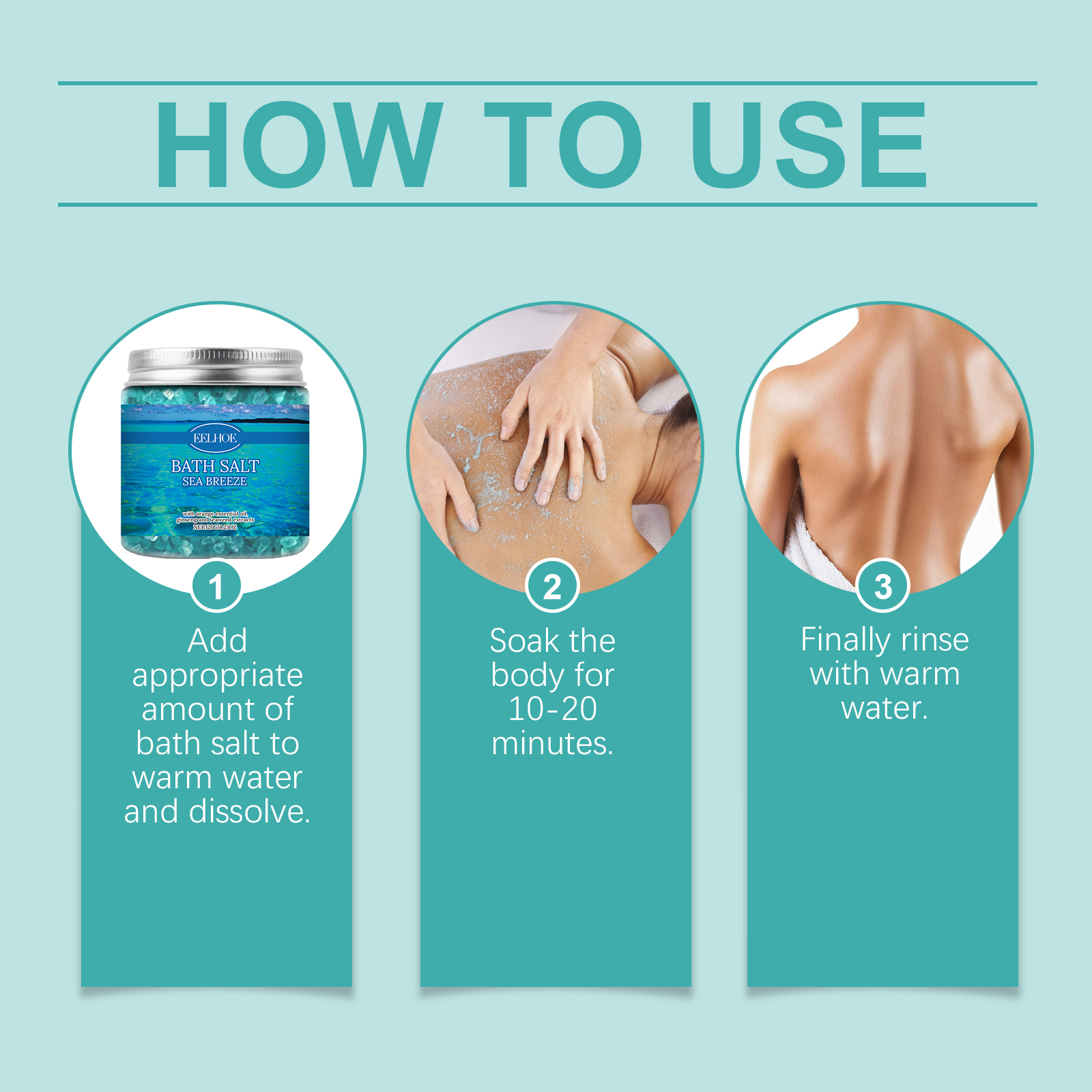 EELHOE Bath Sea Salt Gently Cleans Tender And Smooth Skin, Moisturizes Refreshing And Non-Sticky Skin Care Bath Sea Salt_voghion.com