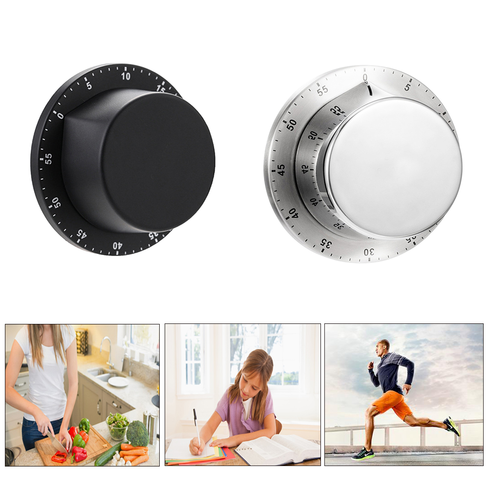 Timer da cucina meccanico manuale in acciaio inossidabile con base magnetica, timer da cucina, sveglia, conto alla rovescia, studio, fitness, strumenti_voghion.com