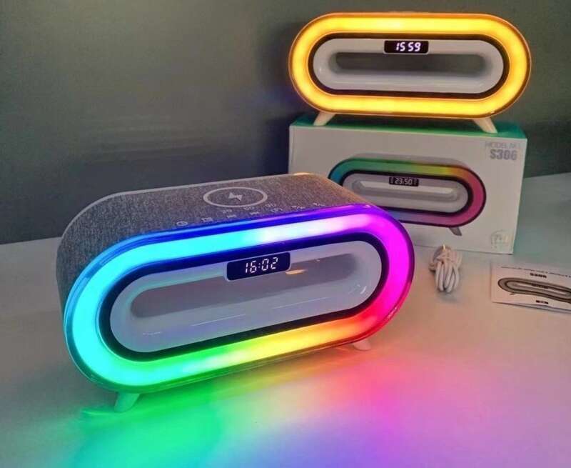 Bluetooth-luidspreker, draadloos opladen, RGB-verlichting, wekker, luidspreker met tijdsinstelling_voghion.com