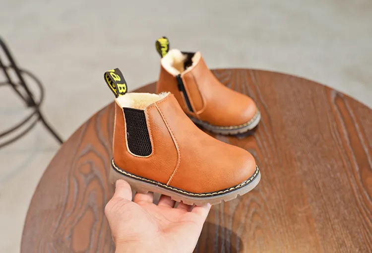 Bērnu modes bērni rudens ziemas mīkstas ādas mazuļu jāšanas zēnu potīšu zābaki meitenēm Cutefeet ikdienas apavi 21. izmērs -_voghion.com