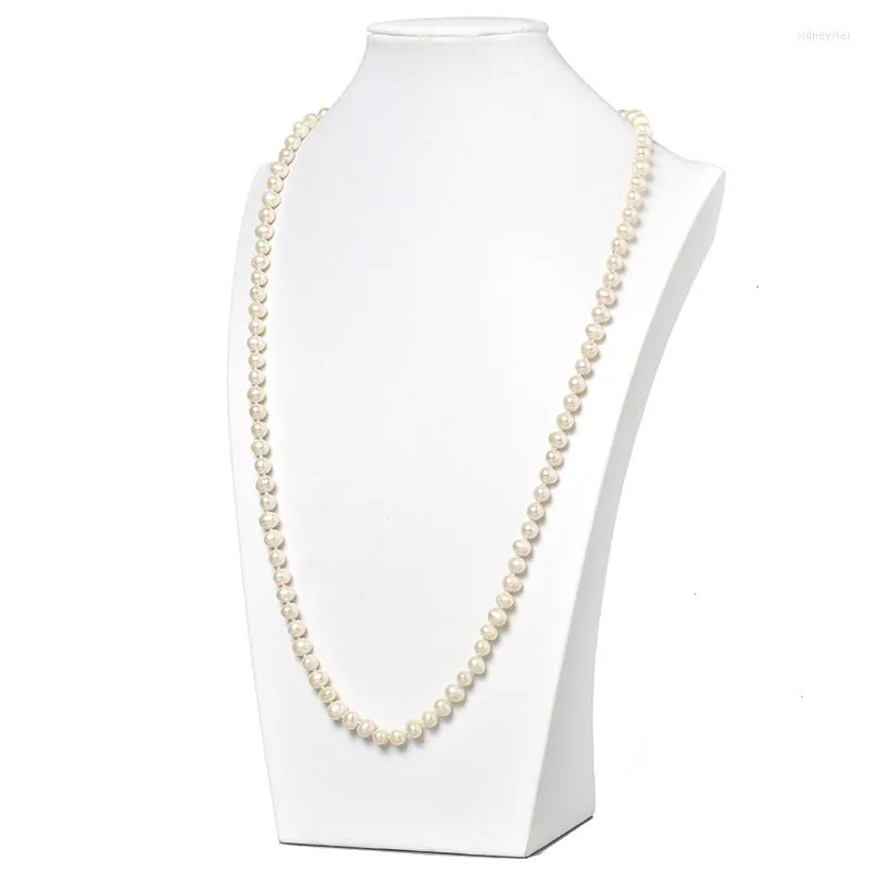 Chaînes Perles Naturelles Perles 7-8mm Taille Pour Bricolage Orange Charm Long Collier Bijoux 34 pouces Généreux Dames Femmes Cadeaux_voghion.com