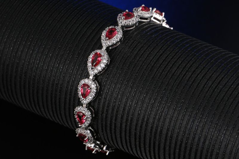 Pulseira feminina de zircônia com gota d'água e joias da moda Ruose_voghion.com