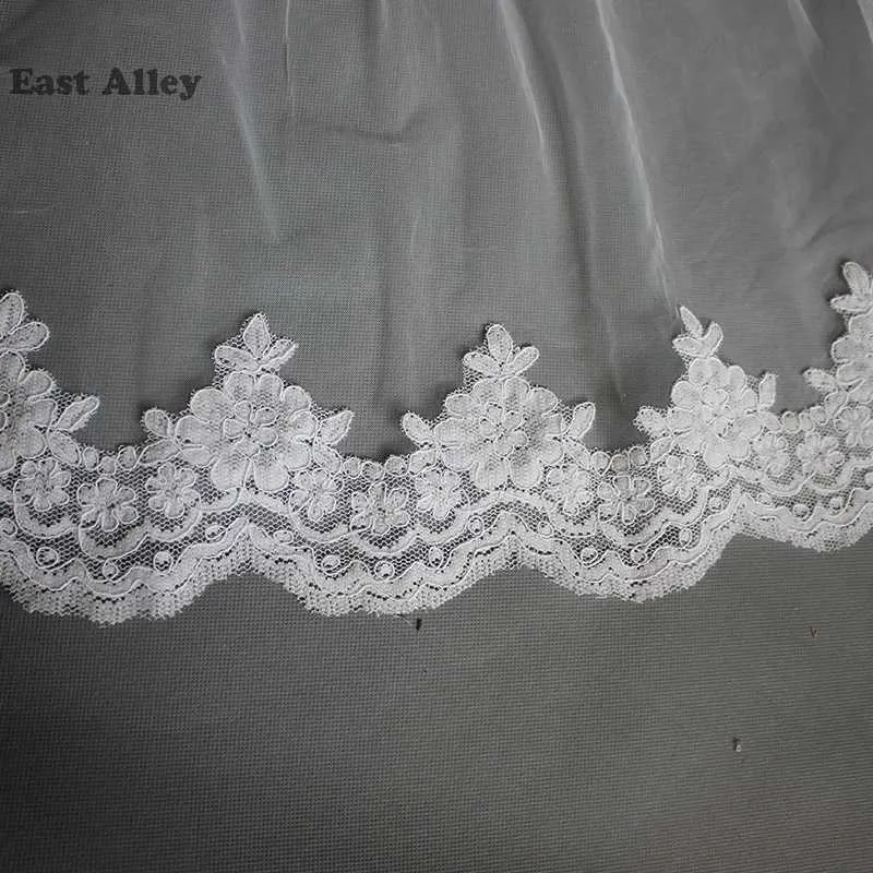 Hair Jewelry Elegant Accessories Long 2M Wedding Lace Bridal Veil with Comb veu de noiva longo_voghion.com