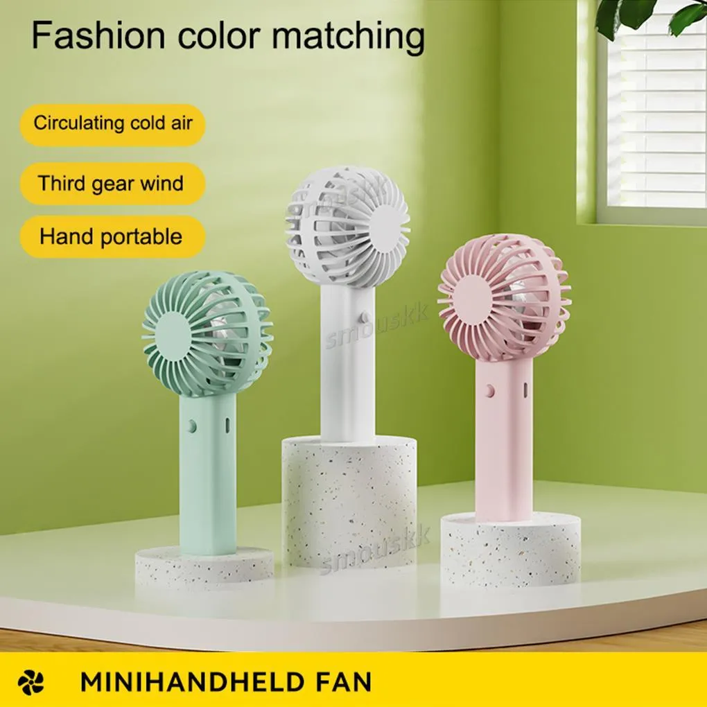 EcoCool Mini Handheld Fan - 3 Speed USB Indoor/Outdoor Base_voghion.com