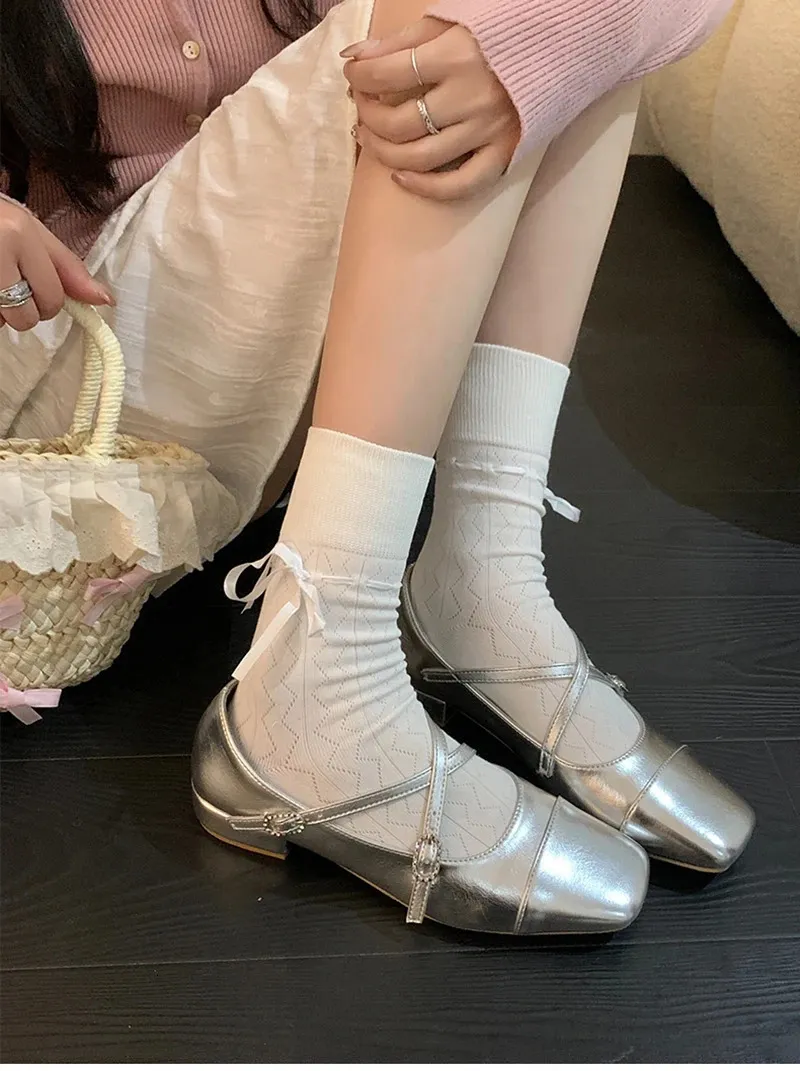 Sapatos femininos primavera outono, calçados da moda com fivela de cristal rasa, estilo de rua, para festa, Mary Jane, 240617_voghion.com
