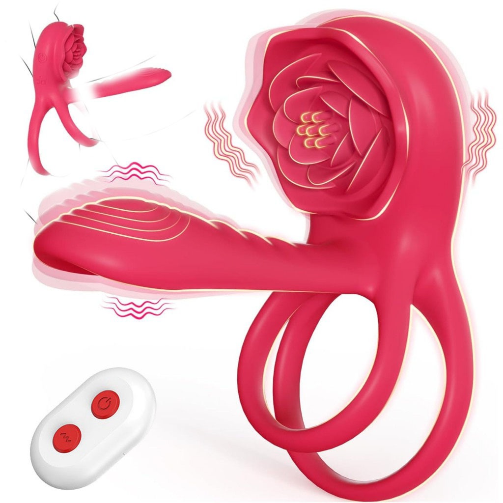 Penial Ring With 10 Vibration Modes And Vibrating Clitoral Stimulator, Remote Control Adult Sex Toy_voghion.com