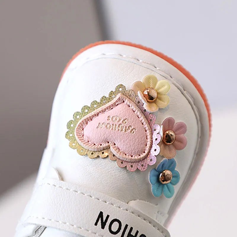 Chaussures de marche pour petites filles qui couinent pour bébé, joli design, pour tout-petits, mignonnes, tailles 15 à 19_voghion.com