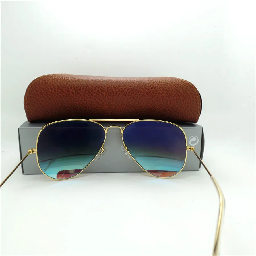 Hochwertige Glaslinse Mode Männer und Frauen Gradient Sonnenbrille UV400 Markendesigner Vintage Sport Sonnenbrille_voghion.com