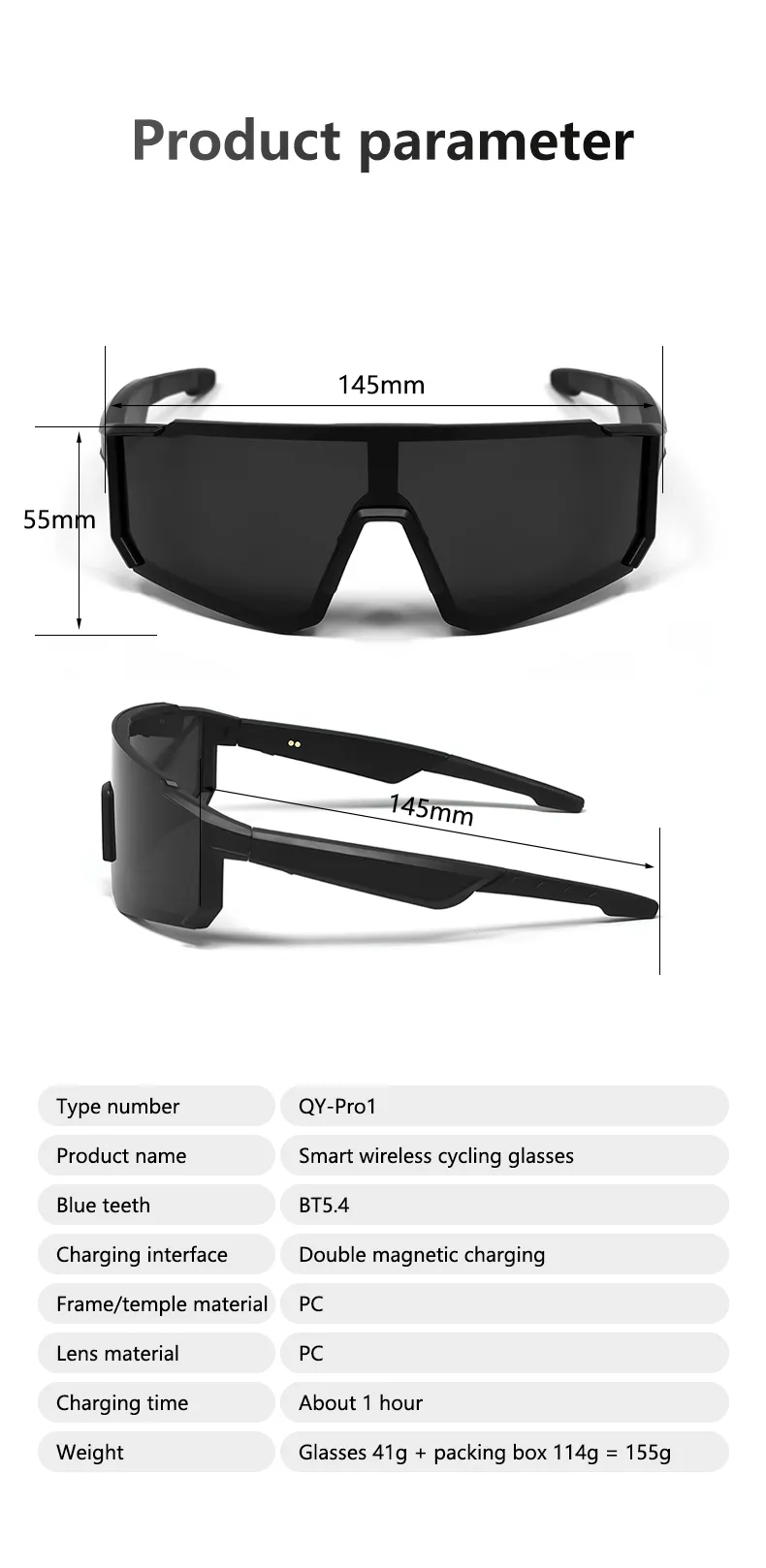 Gafas de sol inteligentes con Bluetooth, diseño de viento y arena (2025), para ciclismo al aire libre, para hombres y niñas, con colores deslumbrantes._voghion.com