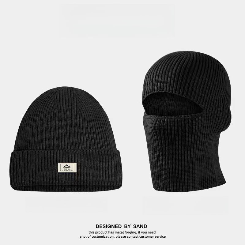 Balaklafa Autumn And Winter Knitted Cold Hat Headset Riding Windproof Face Mask Men's_voghion.com