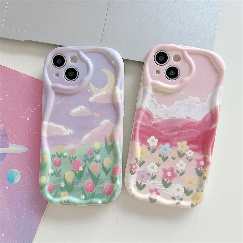 Shockproof Phone Case With Purple Flowers For Iphone Compatible_voghion.com