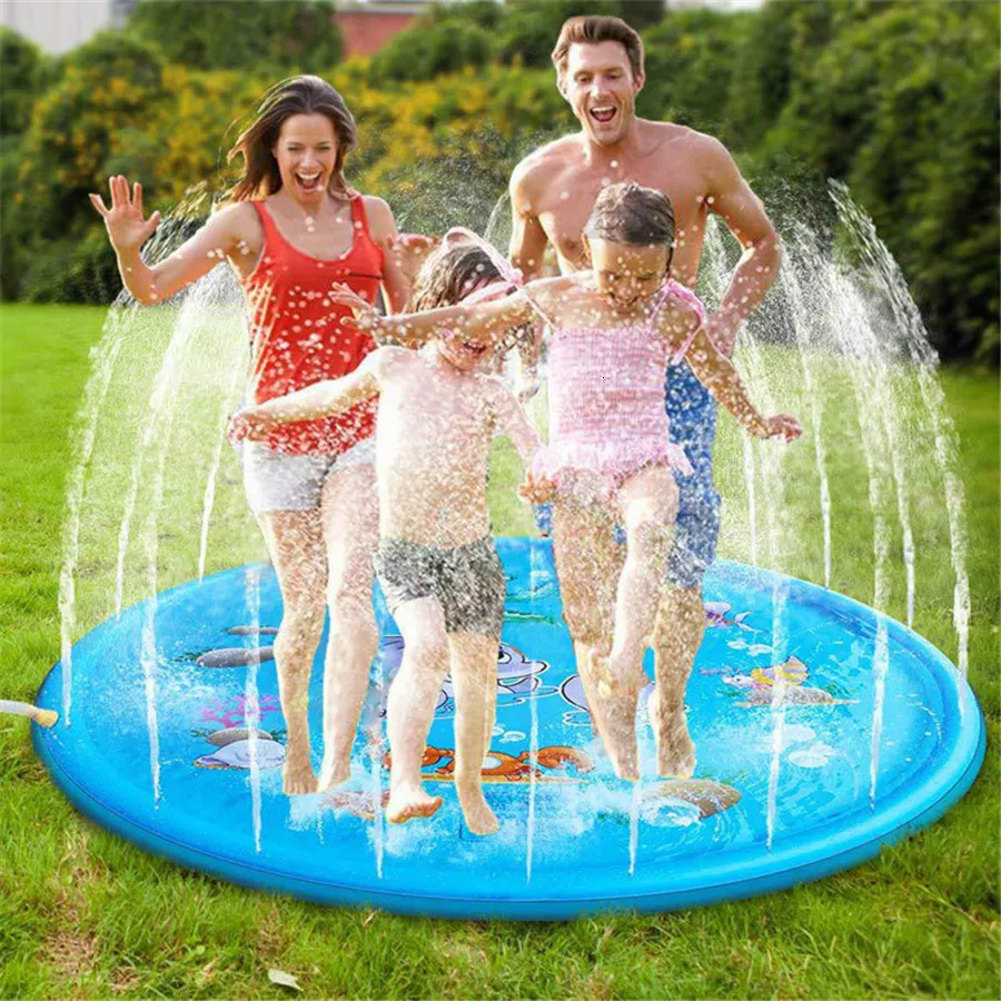 Kum Oyunu Eğlenceli Yaz Havuzu 100cm Çocuk Açık Çim Oyuncakları Sprey Pedi Çocuk Su Çeşmesi 230628_voghion.com