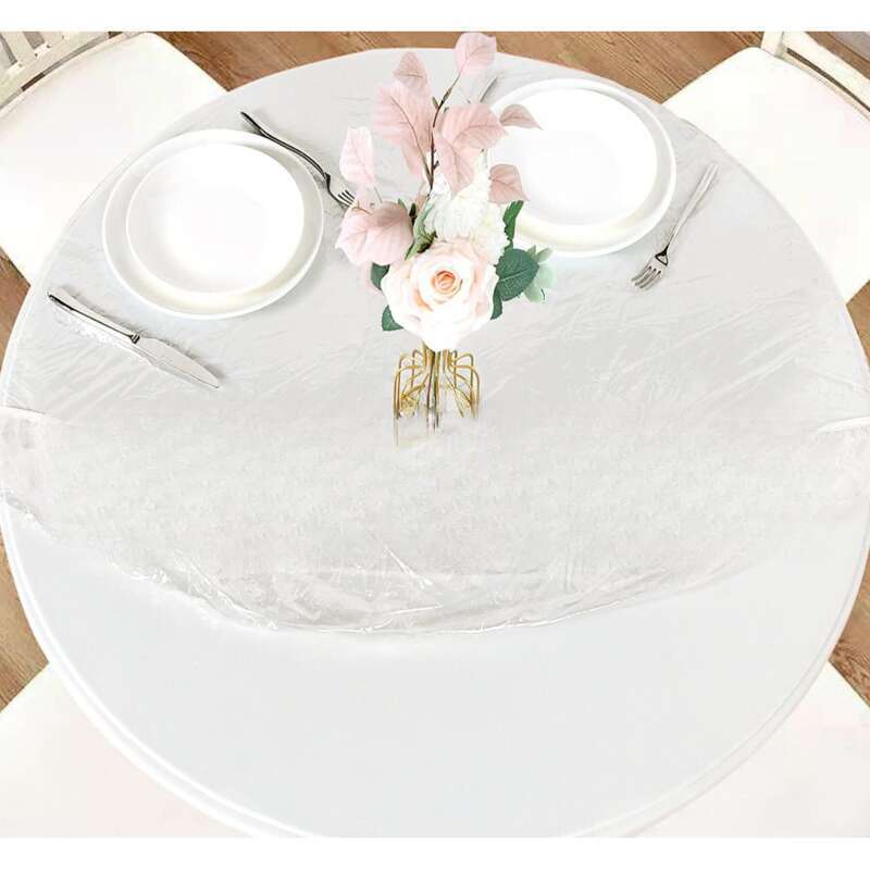Thickened PVC With Waterproof Oilproof Transparent Elastic Table Cover Picnic Tablecloth_voghion.com