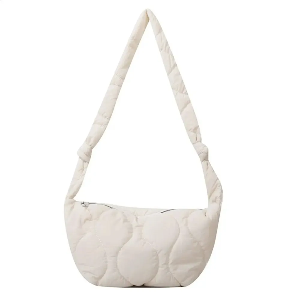 Large Capacity Quilted Shoulder Bag Women Puffy Padded Handbag_voghion.com