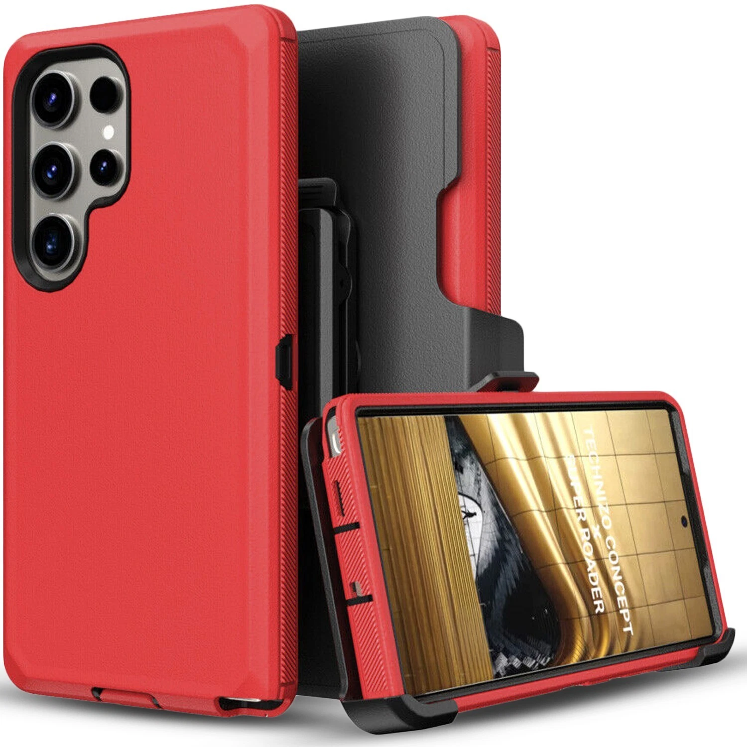 Rugged Phone Case For Samsung Galaxy S24 Series With Screen Guard_voghion.com