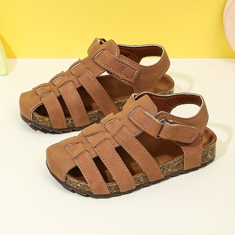 Trendy einfarbige, atmungsaktive, leichte Sandalen für Jungen für den Strand drinnen und draußen_voghion.com