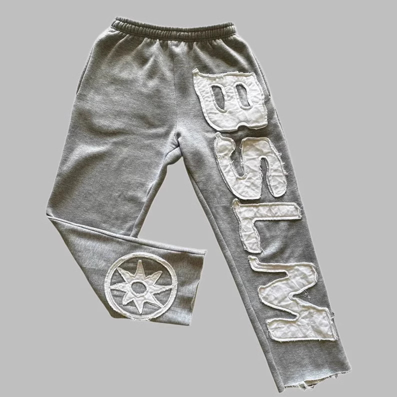 Men’s Clothing Hot Selling Personality Street Hip Hop Letter Patch Sweatpants Men Fashion Casual Loose Trousers