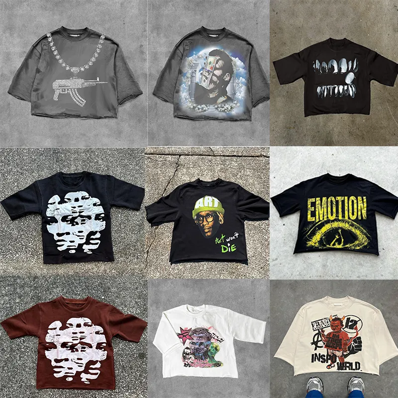 Naiste T-särk Trendikas Hip Hop Meeste Top lühikesed püksid Hingavad lühikeste varrukatega Tänavamood ümarkaelusega suvine_voghion.com