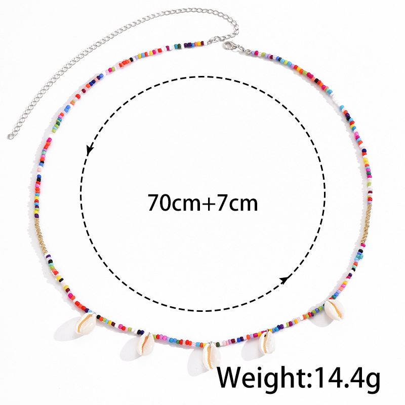 Jewelry Bohemian shell tassel waist ethnic style rice bead beaded adjustable body chain_voghion.com