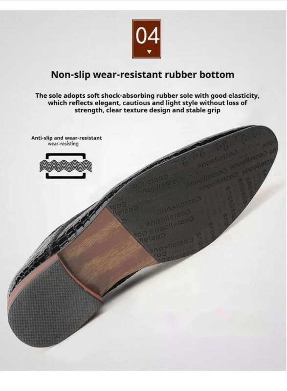Men's Formal Shoes Crocodile Pattern Pointed Wedding Business_voghion.com