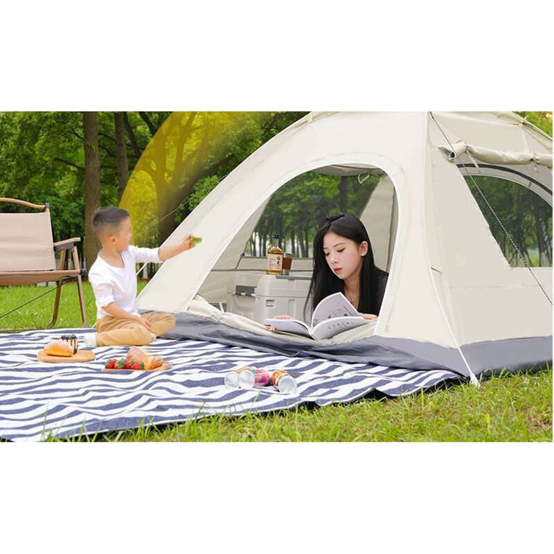 Utendørstelt for 2 personer med fortykket utstyr, bærbar og automatisk pop-up, 3-4 personers camping utendørs, regntett_voghion.com