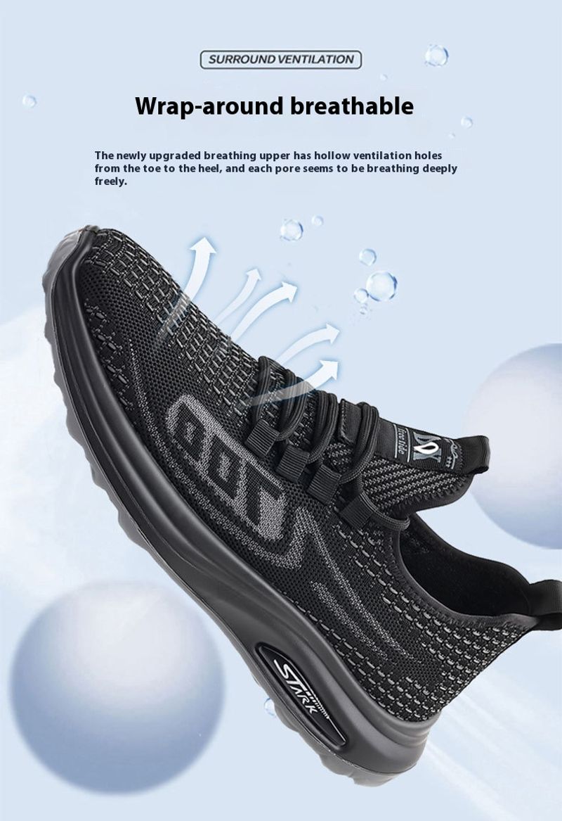 2024 Neue Sommer atmungsaktive Mesh Flyknit Laufschuhe mit weicher Sohle Trendy Sport Herren Freizeitschuhe_voghion.com