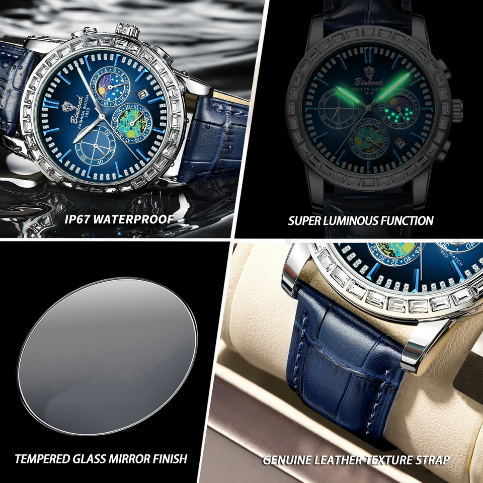 Men's Quartz Chronograph Watch Luminous Waterproof Luxury Casual_voghion.com