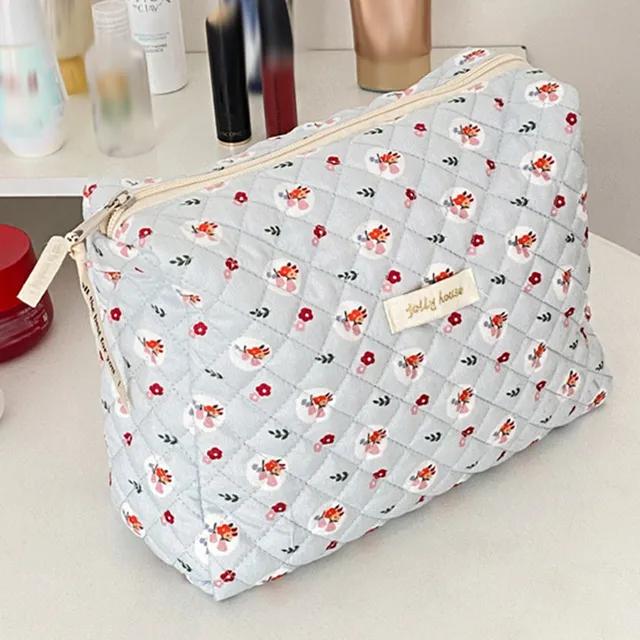 Cosmetic Bag Large Capacity Cute Print Make Up Pouch Portable Casual Multi-function Quilted Rhombus Fashion For Weekend_voghion.com