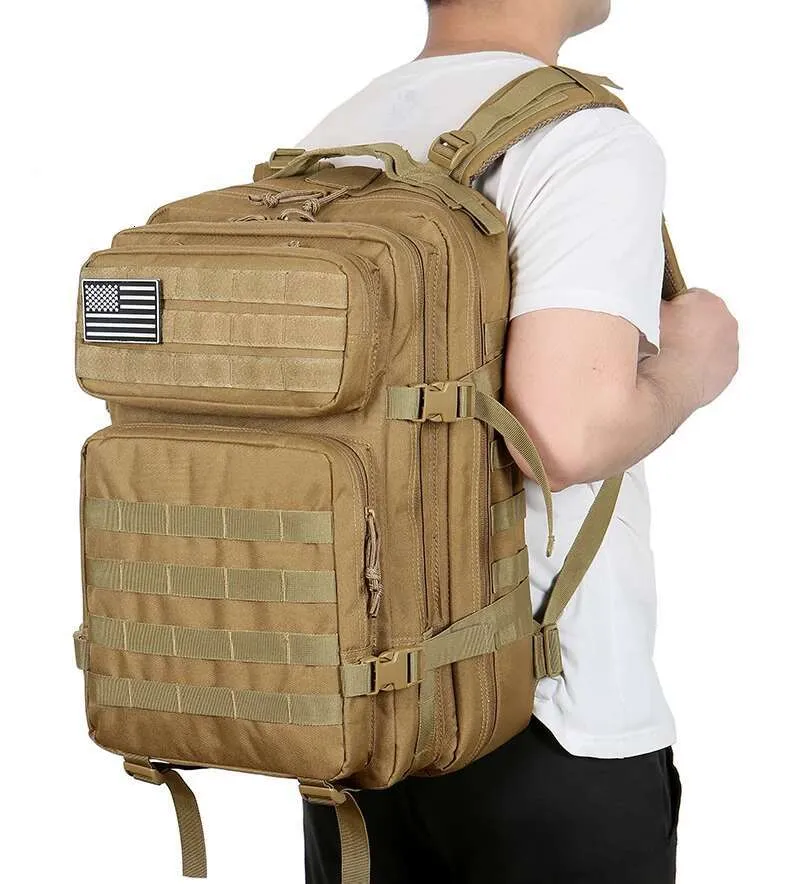 Qt&Qy Tactical Backpac 45L Large Capacity Man 3 Days Molle Hking Bags For Outdoor Trekking Camping Backpack_voghion.com