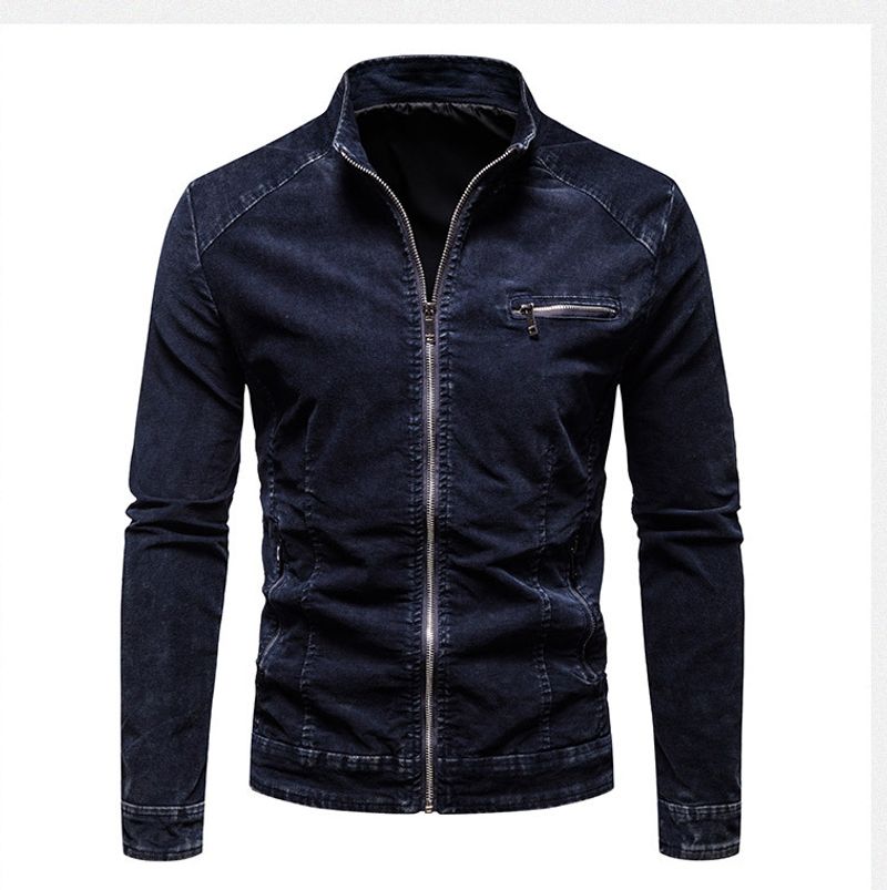 Veste rétro décontractée en coton pour hommes, haut en Denim, tendance, couleur unie, Version coréenne, nouvelle collection automne 2024_voghion.com