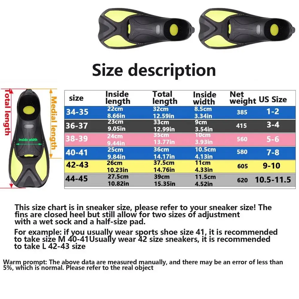 Draagbare snorkelvinnen Scuba Flippers Antislip duikvin Volledige voet zwemvliezen Beginnerszwemuitrusting 240615_voghion.com