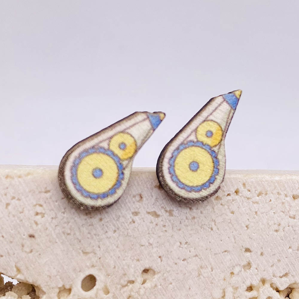 Student pencil magnifying glasses, book scissors, stainless steel earrings, teacher earrings for the start of school_voghion.com