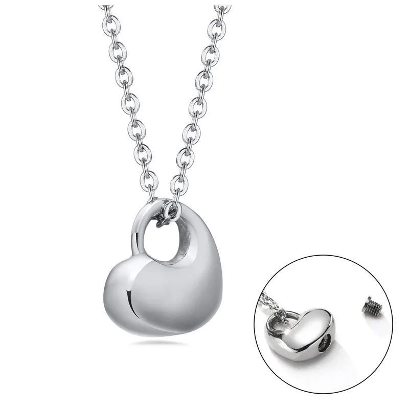 Collier avec pendentif en forme de cœur en forme d'urne en acier inoxydable 316L pour femme, chaîne KOTiK Fashion, couleur noir, or et argent_voghion.com