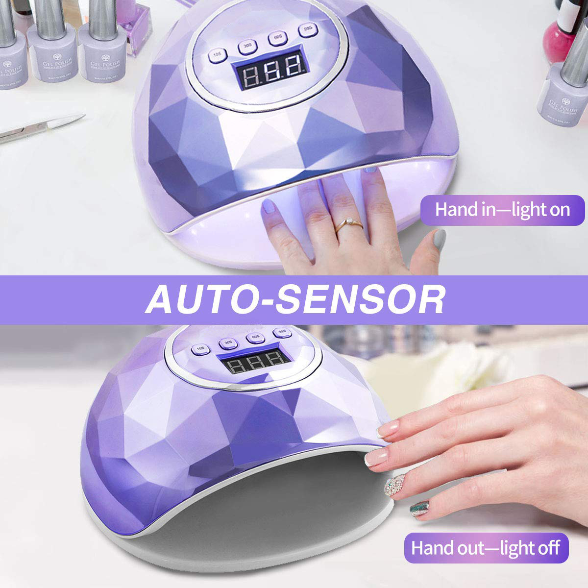 Lampada LED UV 2023 per unghie Lampada per manicure per asciugare tutti gli smalti in gel con 39 LED Lampada per unghie ad asciugatura rapida con timer Sensore intelligente_voghion.com