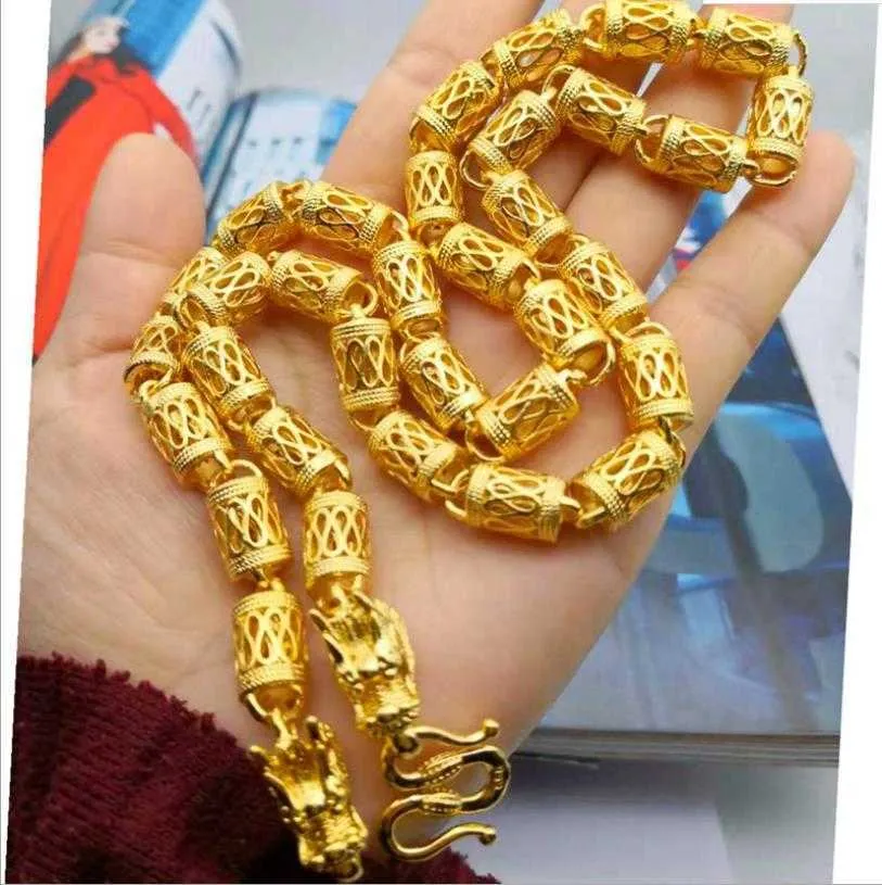 Männlicher Anhänger, klassischer massiver Gold gefüllter Männer-Anhänger aus Gelbgold für Männer, Partyschmuck, L2404_voghion.com